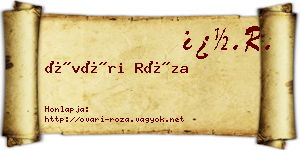 Óvári Róza névjegykártya